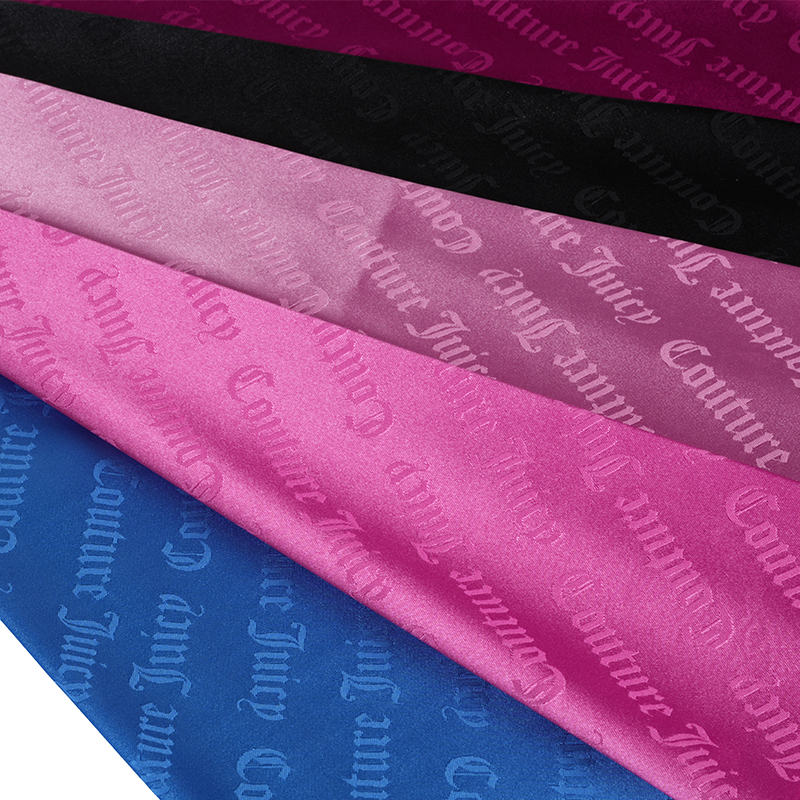 75D 스트레치 새틴 레터 자카드 원단