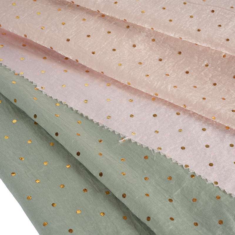 2026 벨벳 새틴 기류 실린더 도트 포일 스탬핑 원단