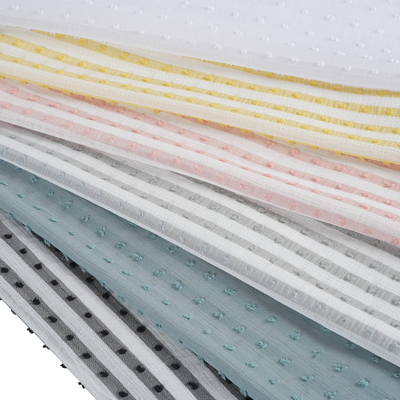 75D 양이온 나노 크레이프 스트라이프 프린트 원단