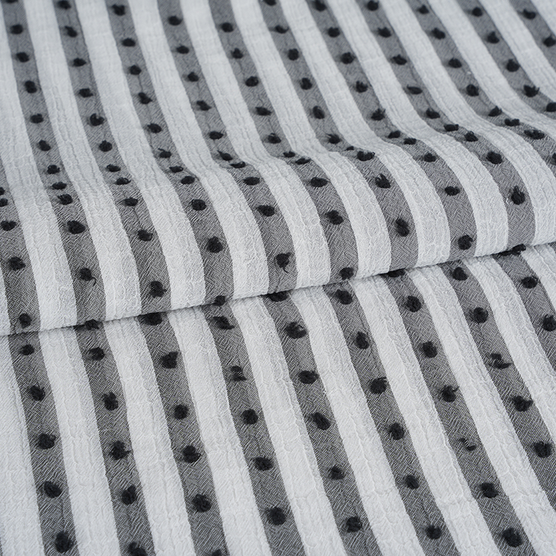 75D 양이온 나노 크레이프 스트라이프 프린트 원단