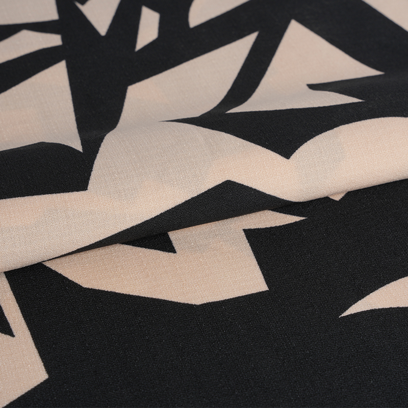 5068 Linglong 대마 핑크와 블랙 프린트 원단