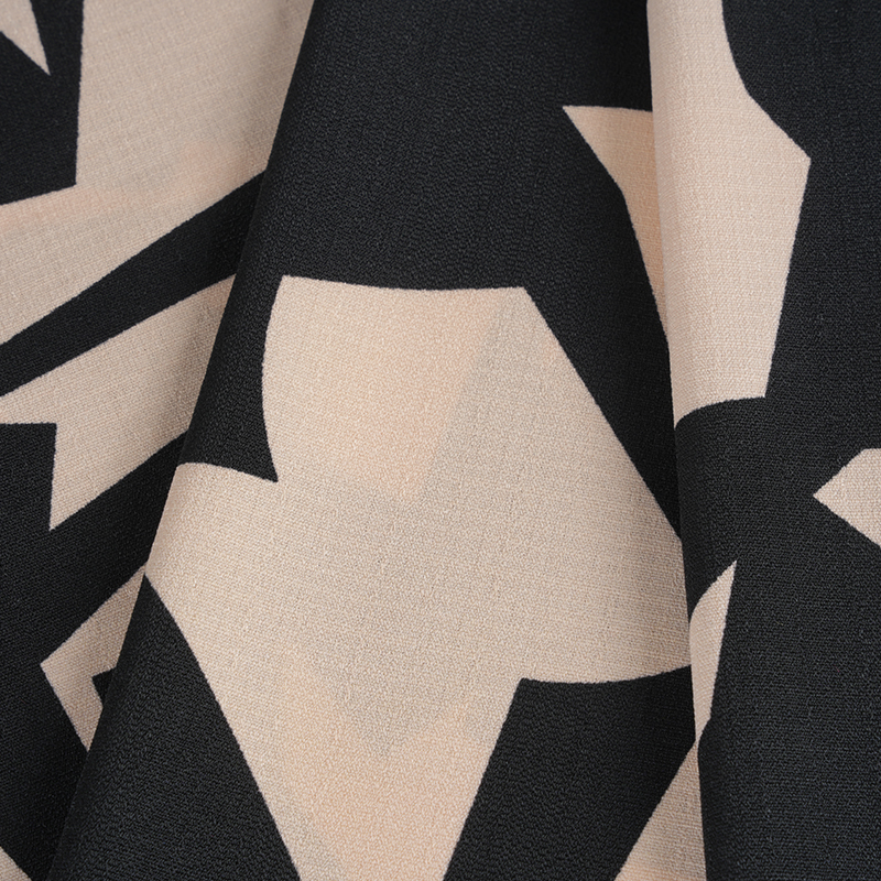 5068 Linglong 대마 핑크와 블랙 프린트 원단