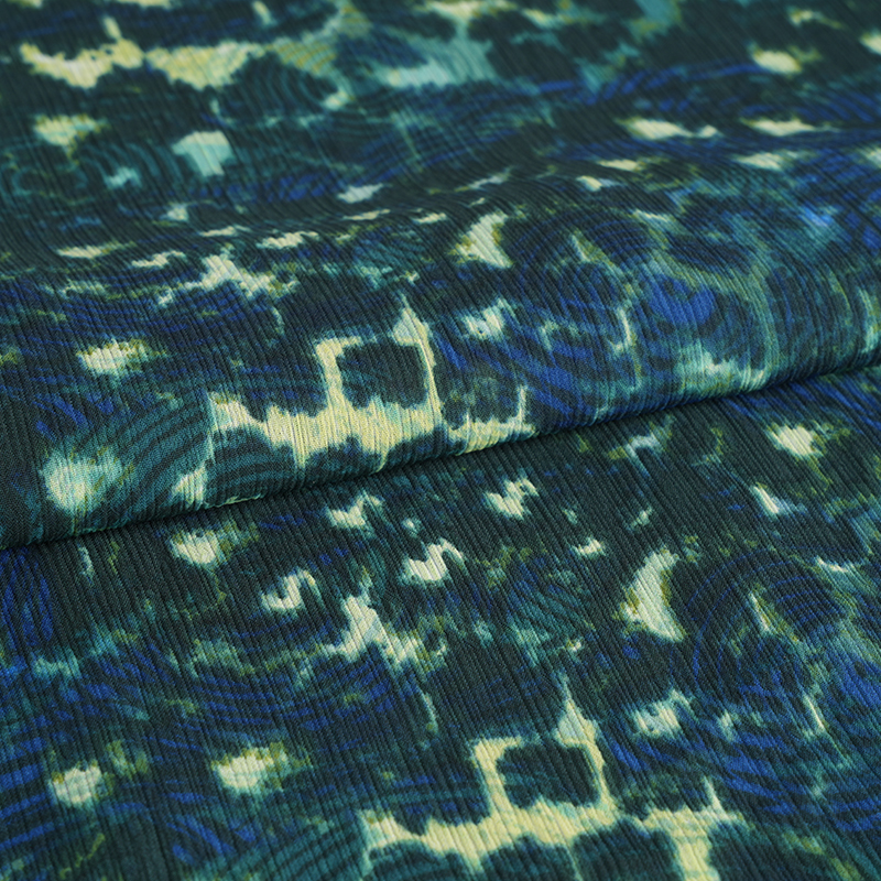 100d 파라코드 크레이프 Cr3 라운드 레오파드 프린트 원단