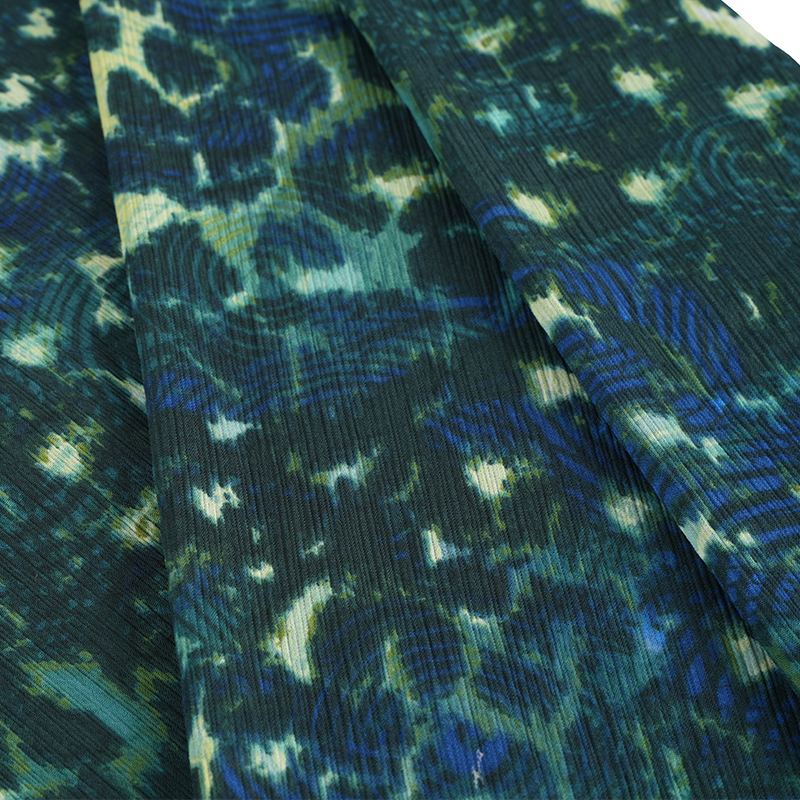 100d 파라코드 크레이프 Cr3 라운드 레오파드 프린트 원단