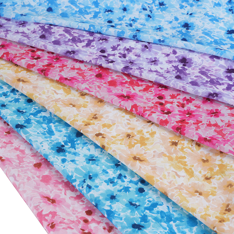 75D/18T 지저분한 안개가 자욱한 꽃무늬 프린트 원단