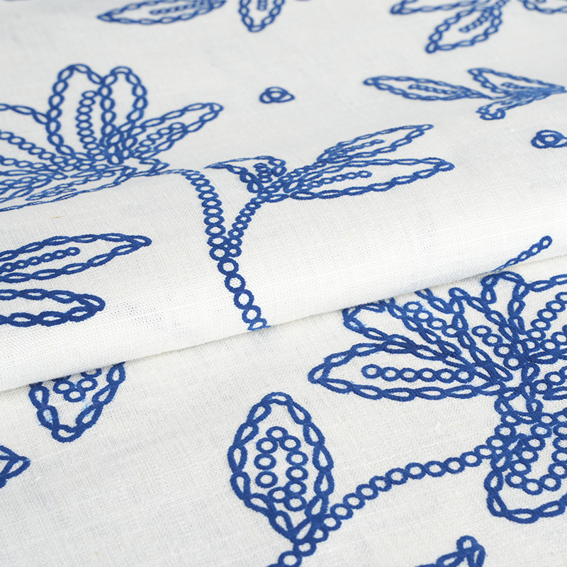 12S 비스코스 린넨 플로랄 폼 프린트 원단