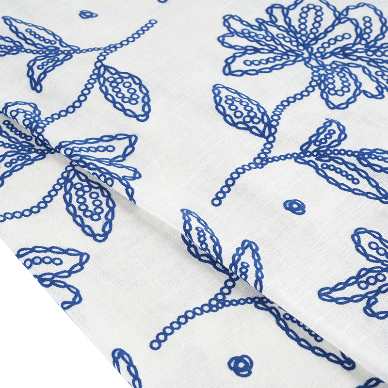 12S 비스코스 린넨 플로랄 폼 프린트 원단