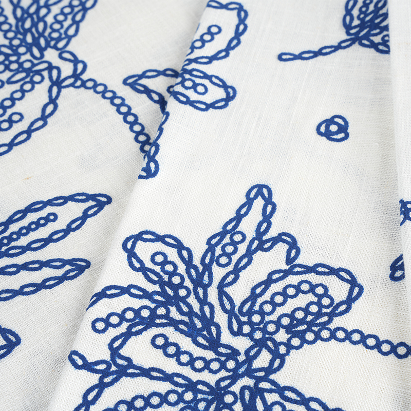 12S 비스코스 린넨 플로랄 폼 프린트 원단