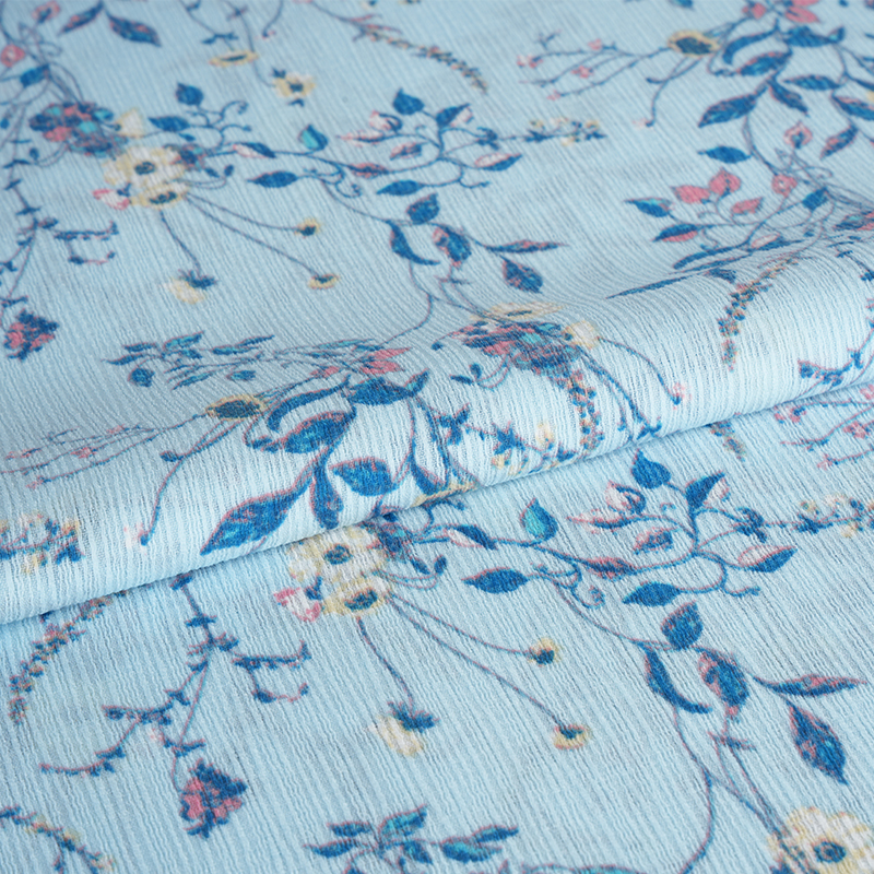 50*68 복합 실크 껍질 크링클 히비스커스 꽃 워터마크 원단