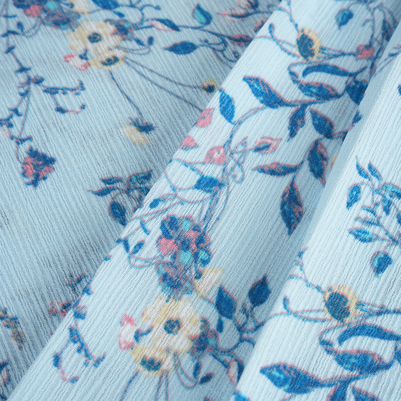 50*68 복합 실크 껍질 크링클 히비스커스 꽃 워터마크 원단