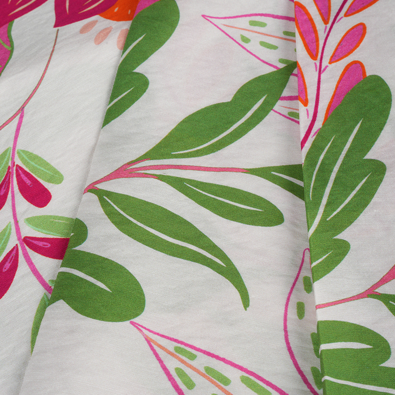 Rn 세미 글로스 플레인 버드 오브 파라다이스 프린트 패브릭