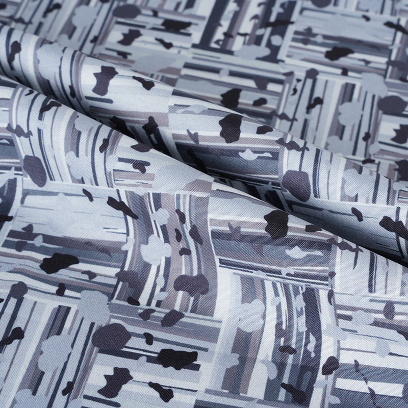 100D*40S 쿨 실크 면 추상 포지티브 및 네거티브 블록 디지털 인쇄 직물