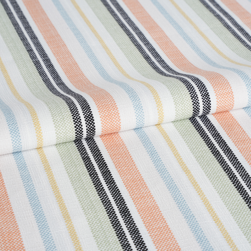 75D 거짓 트위스트 실크 대나무 난초 오렌지와 블랙 스트라이프 인쇄 직물