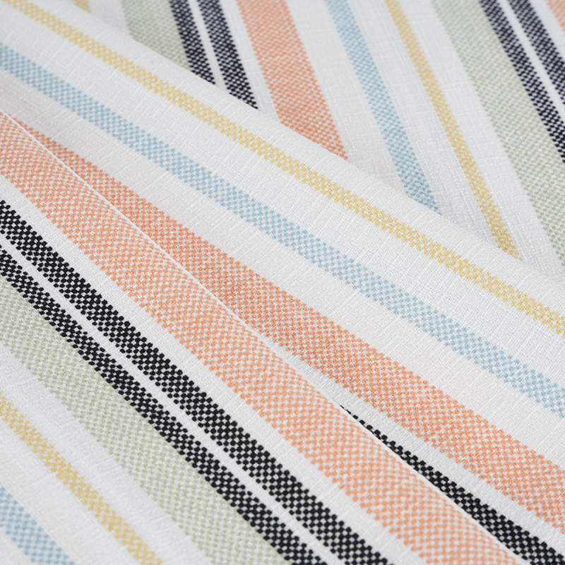 75D 거짓 트위스트 실크 대나무 난초 오렌지와 블랙 스트라이프 인쇄 직물